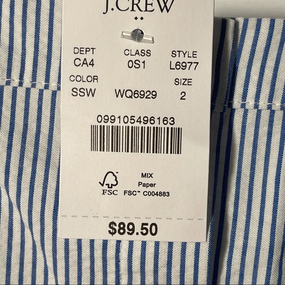 J CREW Buttoned Dress in Seersucker | Size 2 - Picture 7 of 8